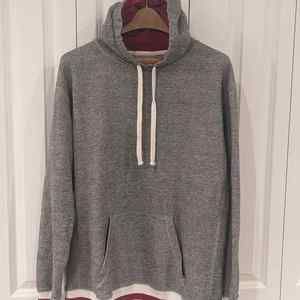Hoodie Sweatshirt heathered black with red and white accents. Soft, Big & comfy!